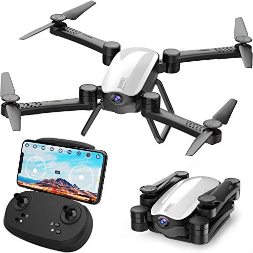 SIMREX X900 Drone Optical Flow Positioning RC Quadcopter with 1080P HD Camera, Altitude Hold Headless Mode, Foldable FPV Drones WiFi Live Video 3D Flips 6axis RTF Easy Fly Steady for Learning White