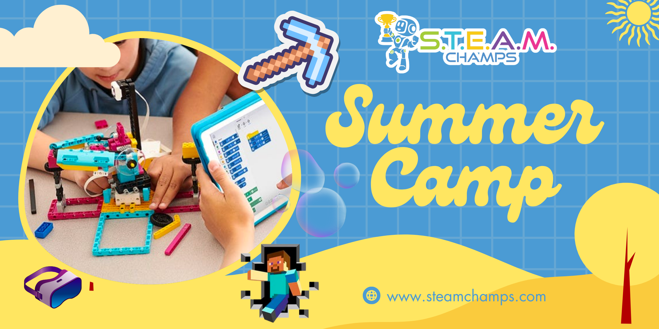 STEAM Champs Summer Camp – Minecraft Coding, 3D Printing, Outdoors&Drones