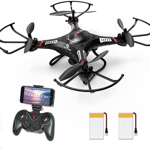 Holy Stone F183W FPV Drone with 1080P HD Camera for Kids and Adults, RC Quadcopter with Gesture Control, Voice Control, Trajectory Flight, Gravity Sensor, Altitude Hold, Headless Mode and 2 Batteries