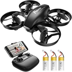 Kids Drone with HD Camera, Potensic A20W Mini Drone for Children, FPV Drone w/ 2.4G WiFi,Induction Mode of Gravity, Altitude Hold, Headless Mode, One Key Takeoff/Landing, Toys for kids, Black
