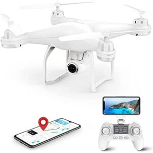 Potensic T25 Drone with 2K Camera for Adults, RC FPV GPS Drone with WiFi Live Video, Auto Return Home, Altitude Hold, Follow Me, Custom Flight Path, Professional Drones for Beginners, White