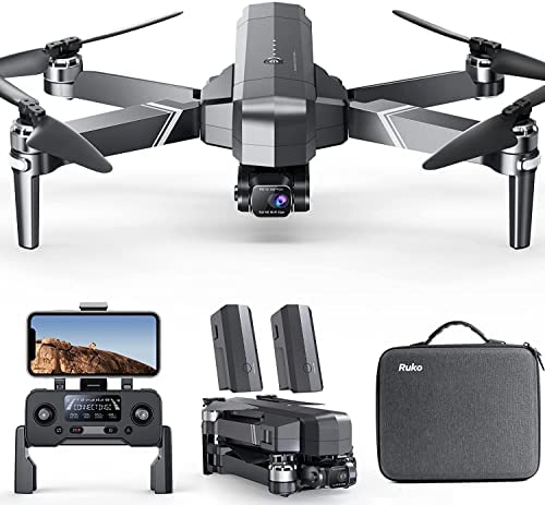 Ruko F11 GIM2 Drone with 4K Camera for Adults, 9800ft HD Video Transmission, 3-Axis Gimbal (2-Axis + EIS Anti-shake）Quadcopter with 2 Batteries, Brushless Motor Level 7 Wind Resistance GPS drone