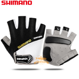 SHIMANO Fishing Gloves Summer Breathable Anti-Slip Wear-resisting Bodybuilding Half Finger Gloves Outdoor Sport Cycling Gloves